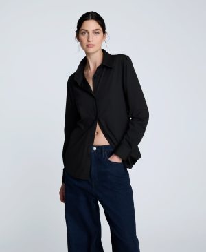 Knit Button Front Long Sleeve Shirt