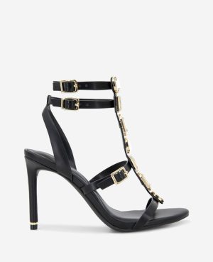 Lilath Jewel Leather Strap Heel