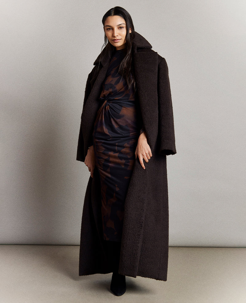 Brushed Wool Blend Belted Trench Coat - Image 8