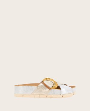 GENTLE SOULS - Louisa X Band Metallic Combo Platform Slip On