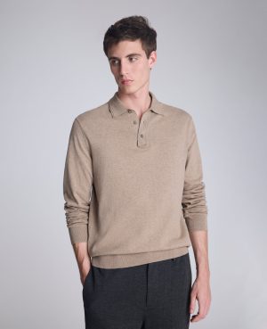 Long Sleeve Button Sweater Polo