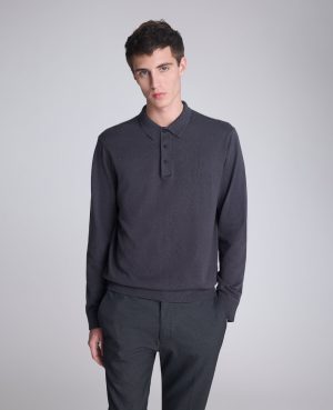 Long Sleeve Button Sweater Polo