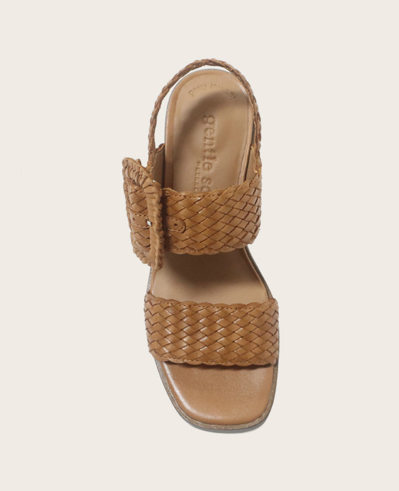 GENTLE SOULS - Madylyn Woven Leather Heel Sandal - Image 3