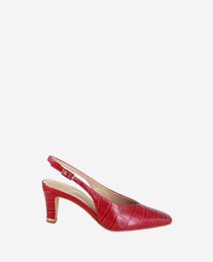 Meilani Embossed Croco Point Toe Slingback
