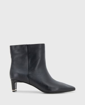 Miranda Leather Heel Bootie