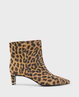Miranda Suede Leopard Heel Bootie