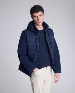 Mixed Media Hooded Soft Shell Jacket