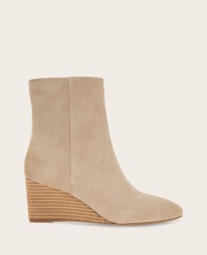 GENTLE SOULS - Nash Suede Side Zip Wedge Bootie
