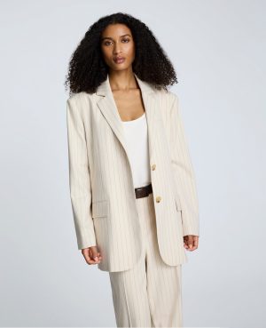 Pinstripe Relaxed Fit Boyfriend Blazer