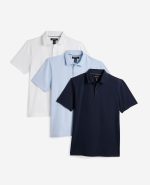 Performance Button Polo Bundle | White, Light Blue, Navy