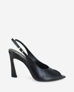 Priya Leather Peep Toe Slingback Heel