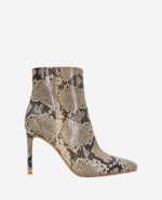 Quincy Snakeskin Leather Heel Ankle Bootie