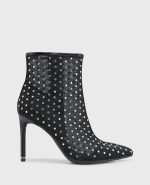 Quincy Mesh Micro Stud Heel Ankle Bootie
