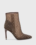 Quincy Mesh Micro Stud Heel Ankle Bootie