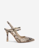 Raquel Snakeskin Leather Slingback Heel