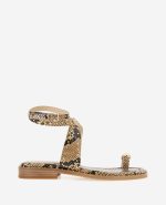 Raven Snake Print Studded Sandal