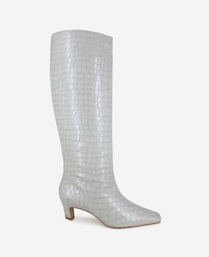 Rubia Croco Patent Tall Heel Boot