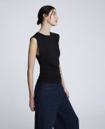 Sleeveless Side Rouched Knit Top