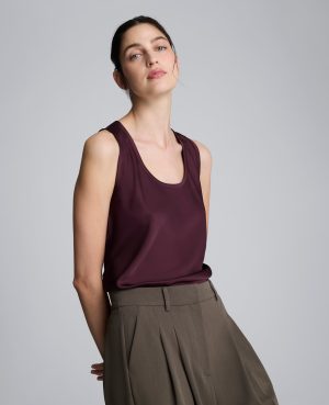 Satin Scoop Neck Tank