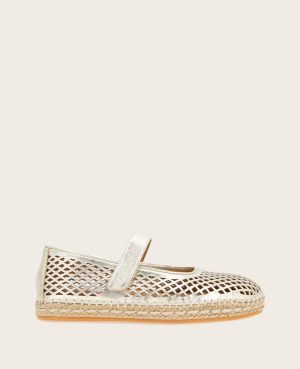GENTLE SOULS - Sienna Metallic Fish Net Mary Jane Espadrille