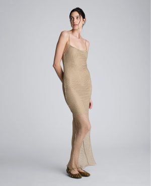 Metallic Slip Maxi Dress