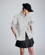 Stripe Poplin Button Front Shirt