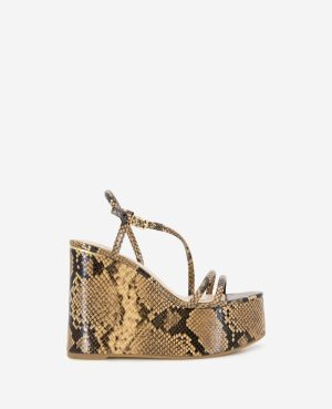 Tatiana Snake Print Platform Wedge Sandal