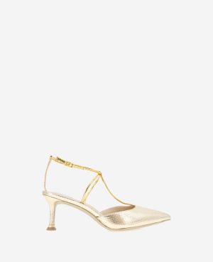 Umi T-Strap Metallic Heel