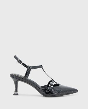 Urka Crinkle Patent Slingback Heel