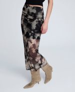 Side Rouched Midi Skirt