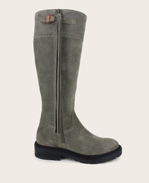 GENTLE SOULS - Wheron Suede Tassel Pull Side Zip Lug Boot