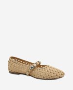 Zeta Raffia Jewel Mary Jane Flat
