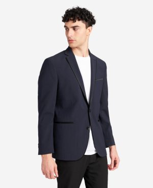 Kenneth Cole Reaction Slim-Fit Satin-Trim Stretch Dinner Jacket