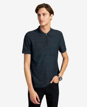 Zip-Up Knit Polo