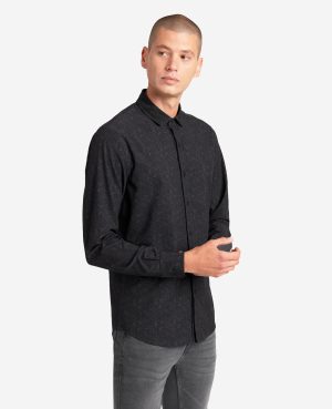 Stretch Print Button-Down Shirt