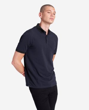 Colorblock Collar Solid Short Sleeve Polo