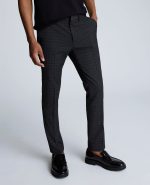 Skinny Fit Shadow Plaid Dress Pant