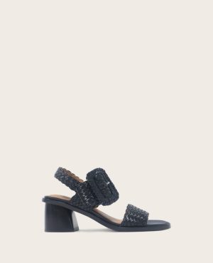 GENTLE SOULS - Madylyn Woven Leather Heel Sandal