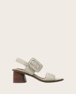 GENTLE SOULS - Madylyn Metallic Woven Leather Heel Sandal