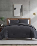 Crosswalk Herringbone Black Comforter Set