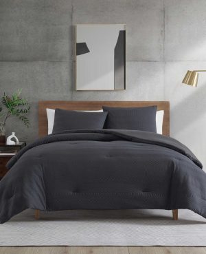 Crosswalk Herringbone Black Comforter Set