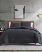 Crosswalk Herringbone Black Duvet Cover Set