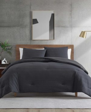Crosswalk Herringbone Black Duvet Cover Set